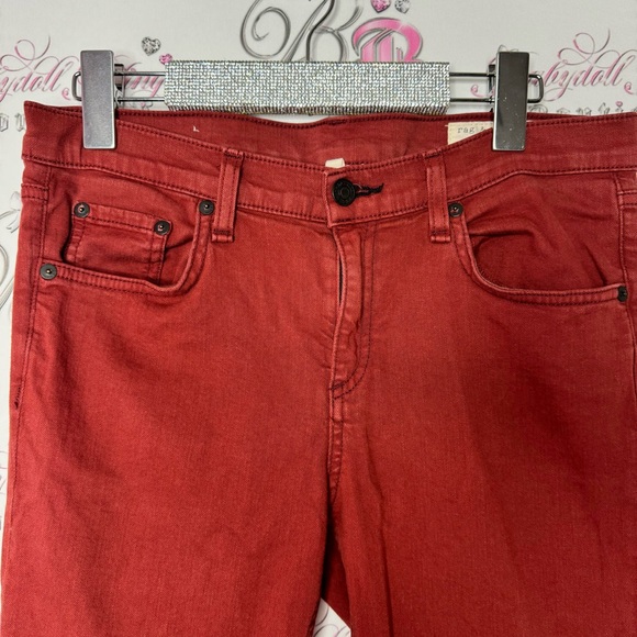 Rag & bone skinny jeans clay burgundy rusty orange red stretchy soft pants denim - Picture 7 of 10